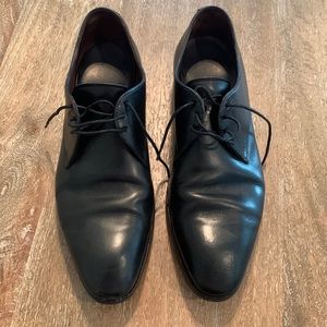 Carmina Size 8.5 Custom Plain Toe Blucher Style 10078 in Black